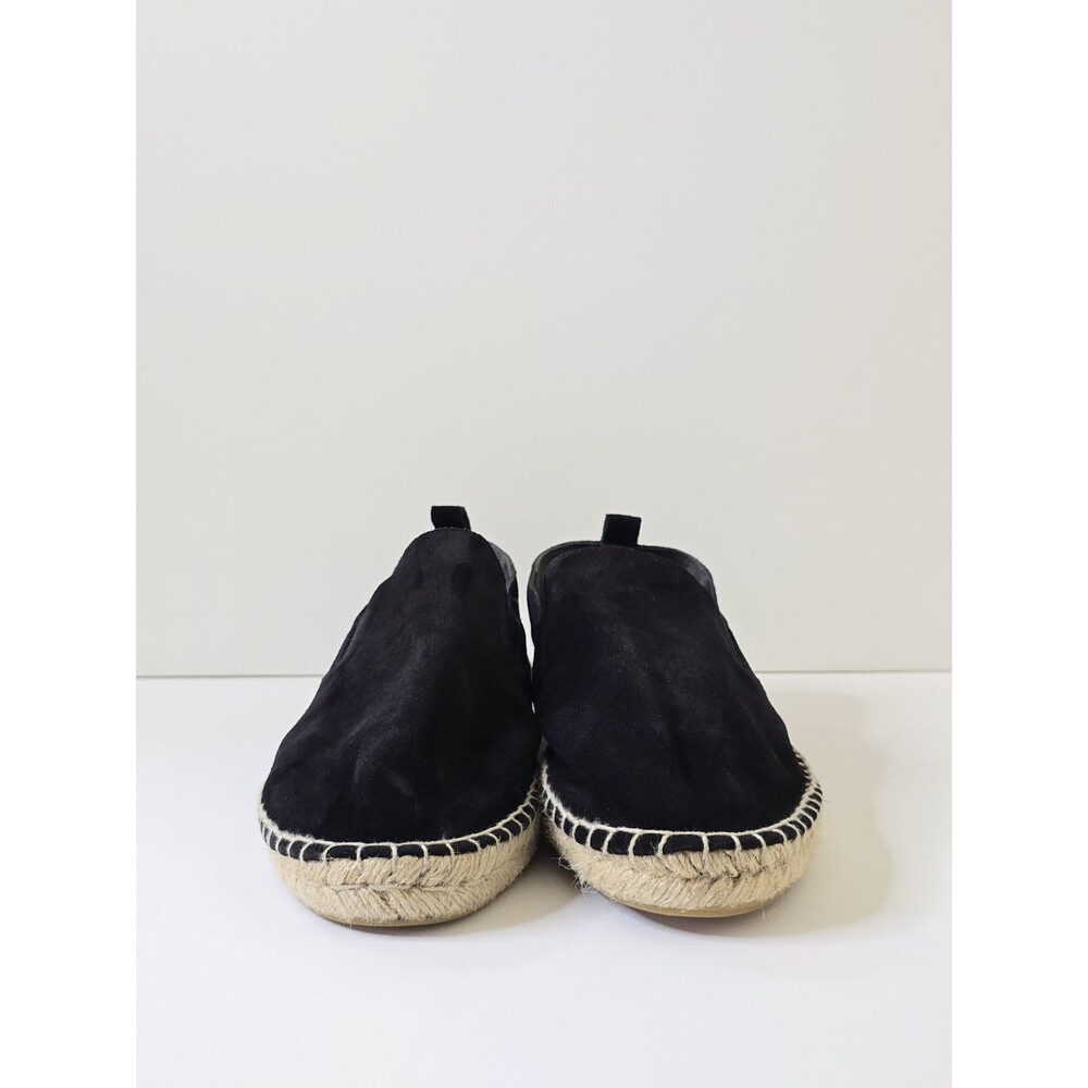 Vince Womens 11 Black Suede Espadrille Slip On Shoes Flats Jute - Picture 3 of 12